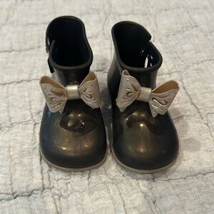 Mini Melissa black rain boots size 9